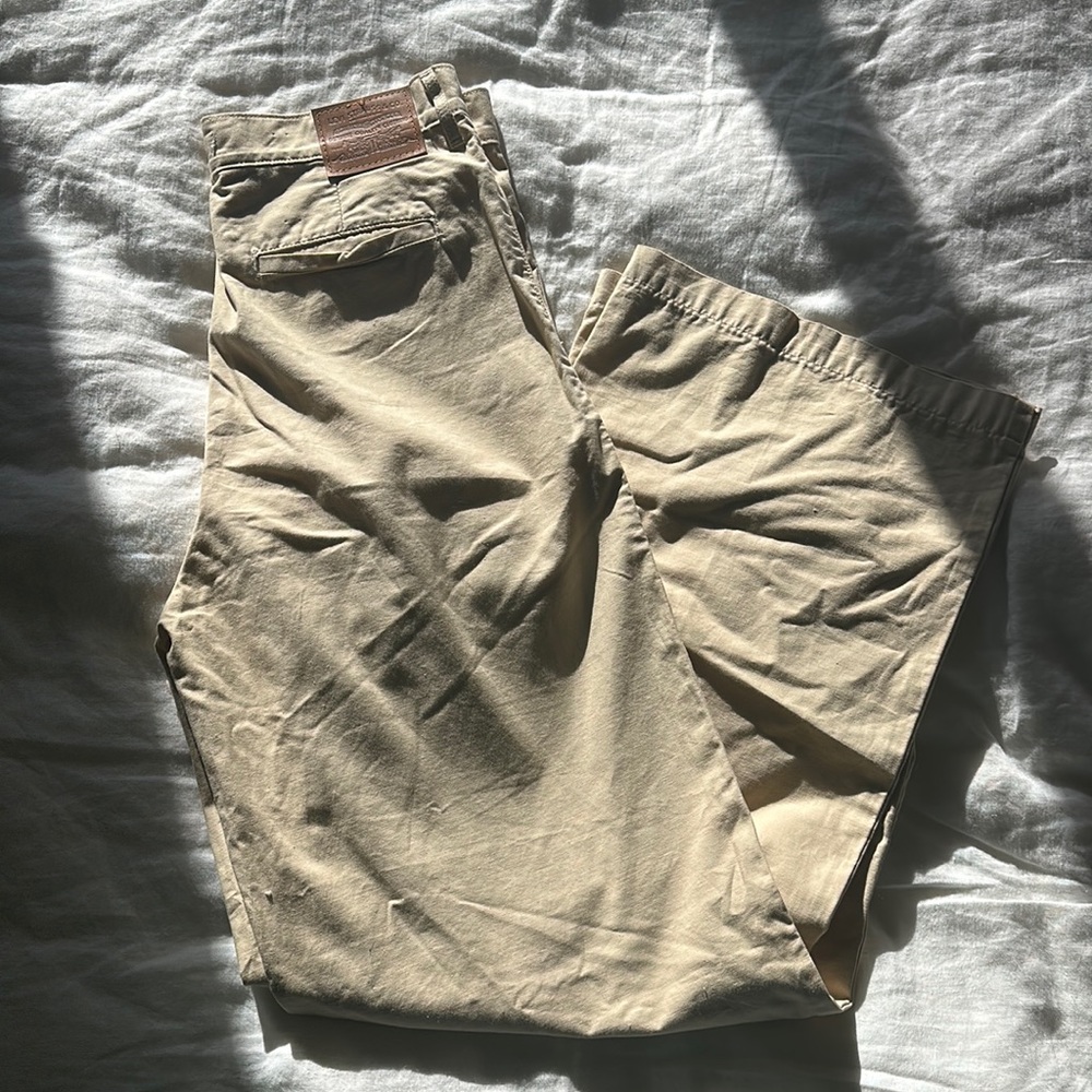 Levi’s High Loose Wide Leg Tan Pants, size 27, 100% cotton